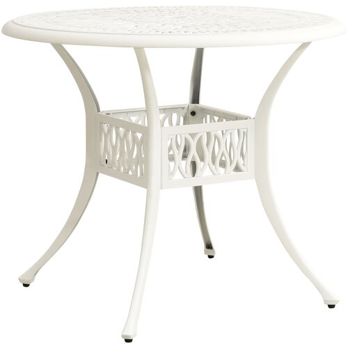  The Living Store Vrtna miza bela 90x90x74 cm liti aluminij - Vrtna Miza, (21476699) Slike