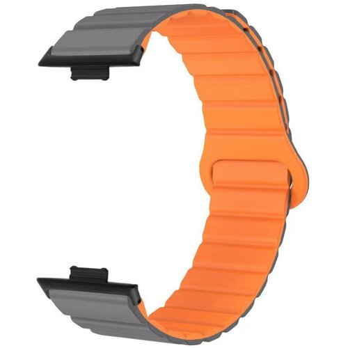 INF Zamenljiv magnetni silikonski pa&scaron;ček za Huawei Watch Fit3/4/5/Pro Grey Orange, (5000263973) Cene