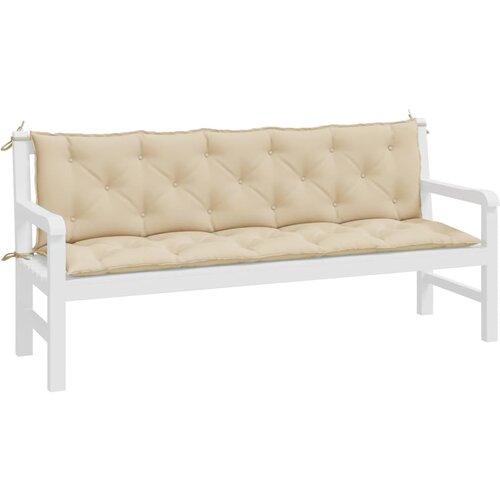  Jastuci za vrtnu klupu 2 kom bež 180x50x7 cm tkanine Oxford Slike