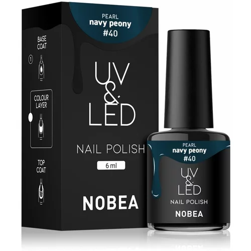 NOBEA UV & LED Nail Polish gel lak za nohte z uporabo UV/LED lučke sijajen odtenek Navy peon #40 6 ml
