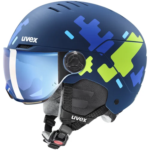 Uvex Rocket Junior Visor Blue Puzzle Mat 54-58 cm Skijaška kaciga