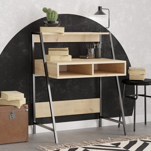 Hanah home class - sapphire oak, black sapphire oakblack study desk Cene