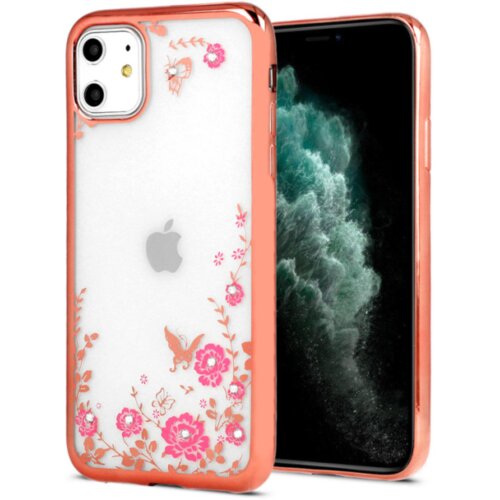  ZADNJA MASKA DIAMOND FLOWER ZA IPHONE 12 PRO MAX ROZE ZLATNA Cene