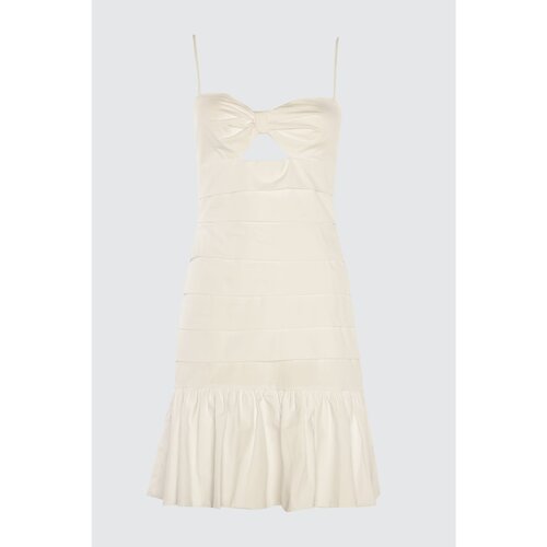 Trendyol Poplin Dress with Ekru Neckline Detail Slike