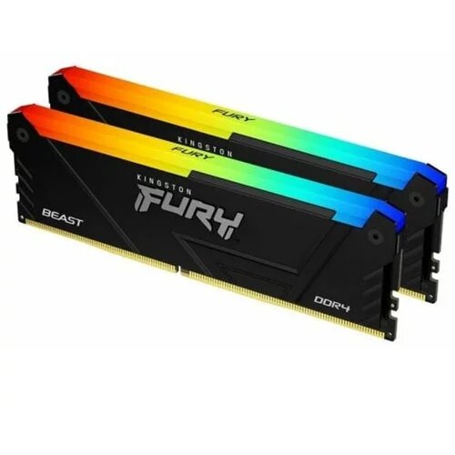 Kingston 16GB (2x8GB) DDR4 3600MT/s CL17 fury beast rgb black xmp (KF436C17BB2AK2/16) Slike