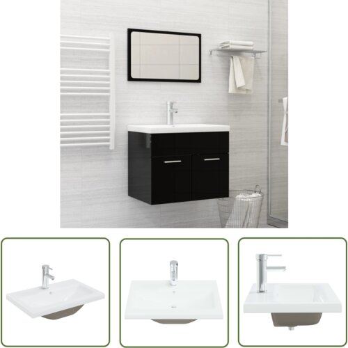 The Living Store Vgradni umivalnik s pipo 61x39x18 cm keramičen bel - Umivalnik, (21744849) Cene