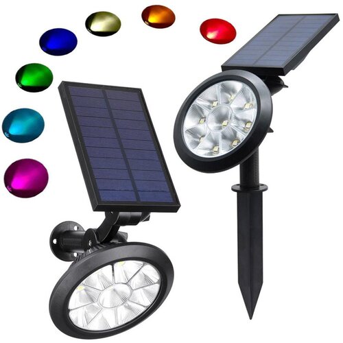  Solarna reflektorska podna ili zidna led rgb svjetiljka Slike
