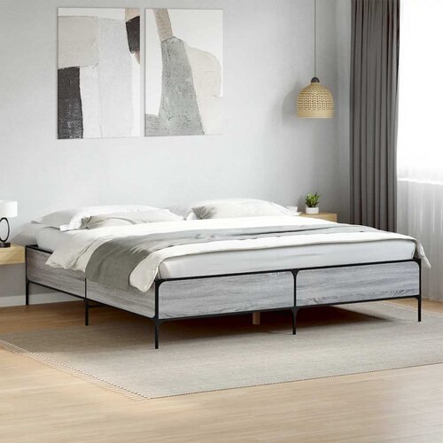  Okvir kreveta boja hrasta 180x200 cm konstruiranog drvo i metal Cene