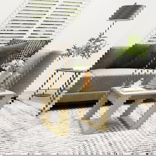 VidaXL Stranska mizica sonoma hrast 50x50x35 cm iverna plo&amp;scaron;ča Slike