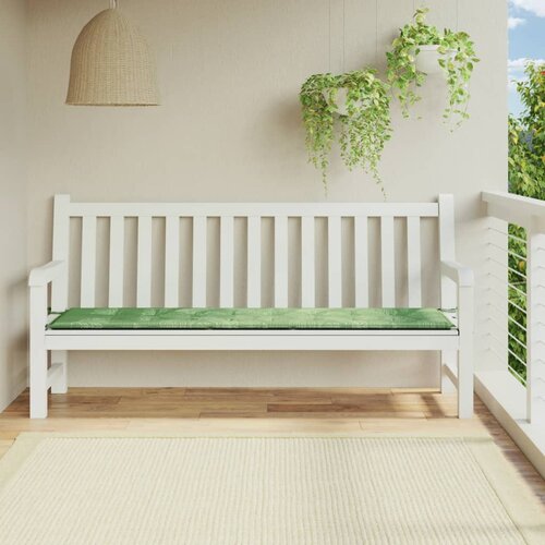 VidaXL Blazina za vrtno klop vzorec listov 200x50x3 cm tkanina Slike