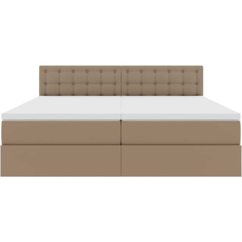  Krevet s od storage s madracem Kapućino 180 x 200 cm Lažna koža Slike