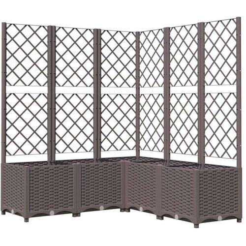 VidaXL Vrtna sadilica s re&amp;scaron;etkom smeđa 120 x 120 x 136 cm PP Slike