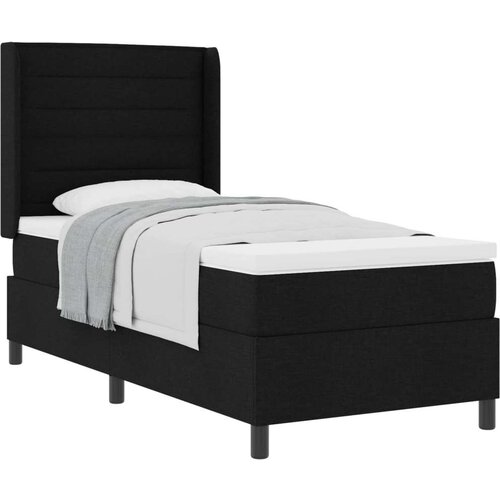 Box spring krevet s madracem Crna 90 x 200 cm tkanina Slike