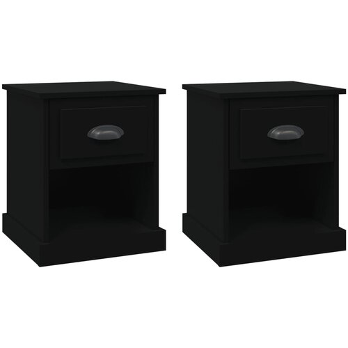 Maison Chic Dvo delni komplet Nočne omarice - Nočne mize črna 39x39x47,5 cm inženirski les, (21687514) Slike