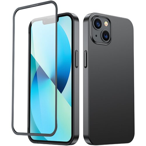 Joyroom Ovitek za iPhone 13, ohi&amp;scaron;je zadaj in spredaj + kaljeno steklo, črn, (21522886) Slike
