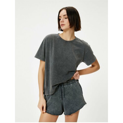Koton Oversize T-Shirt Faded Effect Short Sleeve Crew Neck Cotton Slike