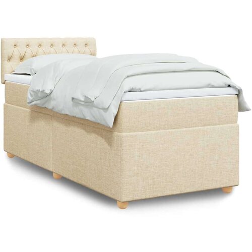 Box spring postelja z vzmetnico krem 80x200 cm blago, (21291467) Cene