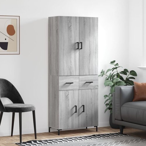vidaXL Visoka komoda siva sonoma 69,5x34x180 cm inženirski les Cene