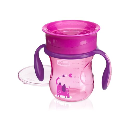 Chicco Perfect 360 šalica za učenje pijenja s ručkama 12m+ Pink 200 ml Cijene