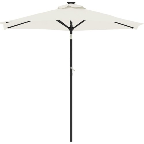  Vrtni suncobran s čeličnom &amp;scaron;ipkom LED bijeli 225 x 225 x 212 cm Slike