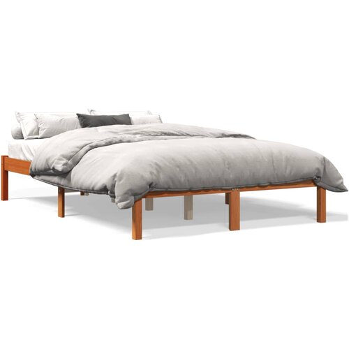 vidaXL Posteljni okvir voščeno rjav 120x190 cm trdna borovina Cene
