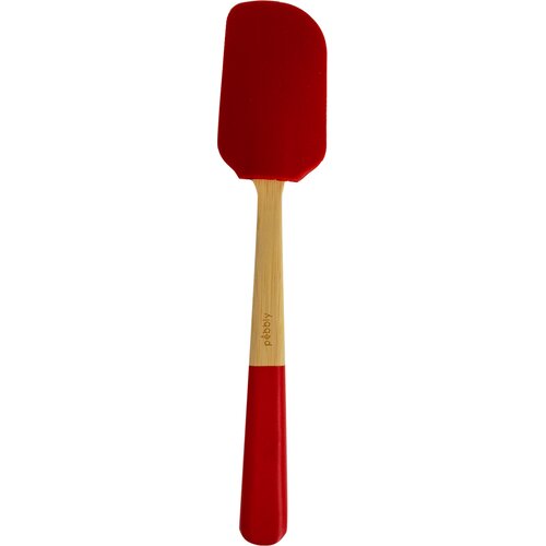 Pebbly Lopatica za testo iz bambusa in silikona, 25 cm - opečnato rdeča Slike