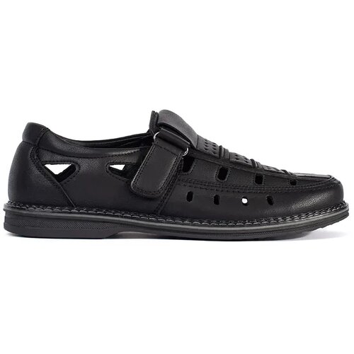 Shelvt Men's openwork shoes black Cene