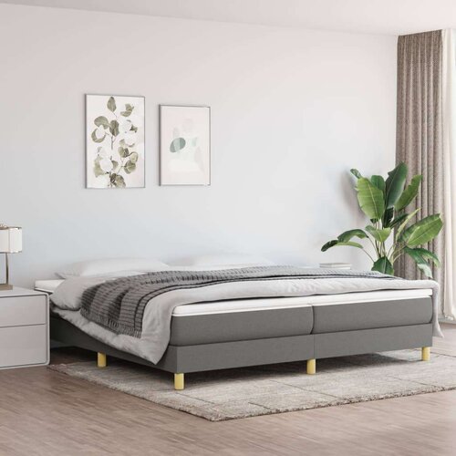  Box spring posteljni okvir temno siv 200x200 cm blago, (20684270) Slike
