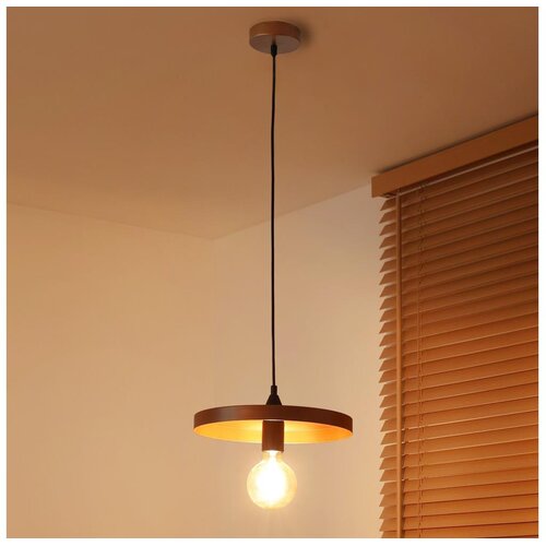  Duolla - Visilica na sajli IRONLINE 1xE27/15W/230V &Oslash; 30 cm bakarna/crna Cene