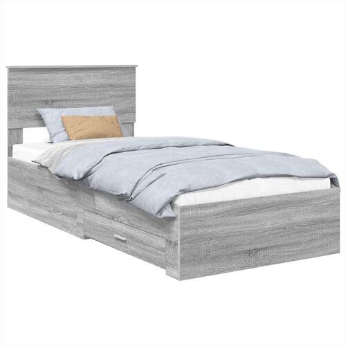  Okvir za krevet Sivi Sonoma i srebrna 75 x 190 cm Slike