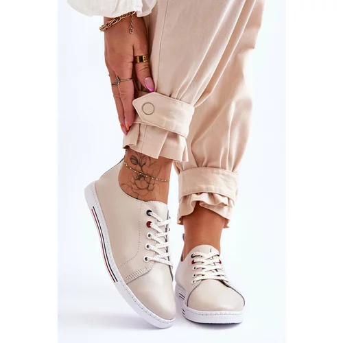 Kesi Women's leather sneakers beige Renes
