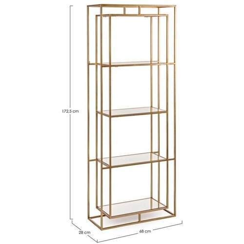 BIZZOTTO Jeklen regal v zlati barvi 68x172,5x28 cm Elenor &amp;ndash; Slike
