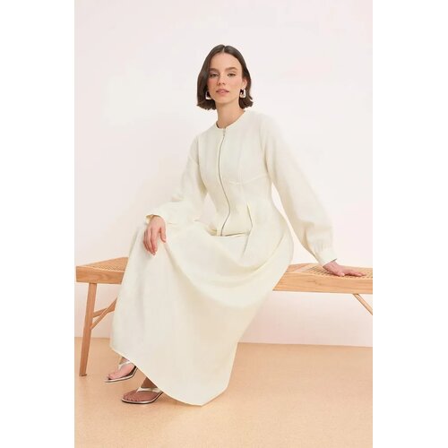 Trendyol Modest Ženska haljina Tctss26Eb00071, Krem Cene