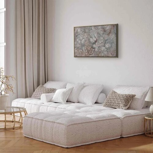  Slika - Marble flowers &amp;ndash; natural stone structure in pastel colours 60x40 U prirodnom drvenom okviru Slike