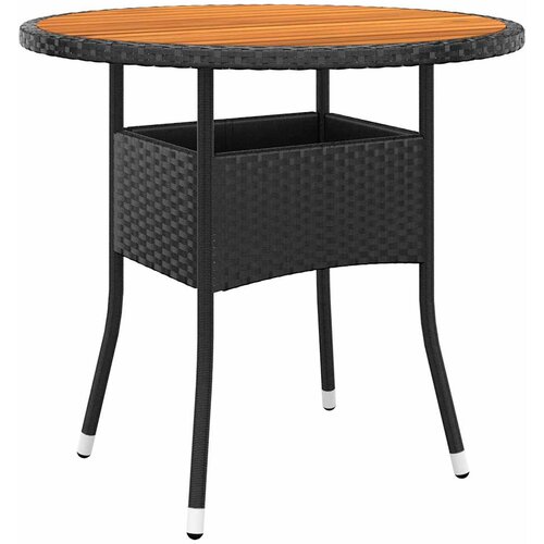  Vrtni stol Ø 80 x 75 cm od bagremovog drva i poliratana crni Cene