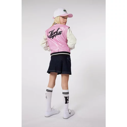 Karl Lagerfeld Otroško krilo iz jeansa bela barva