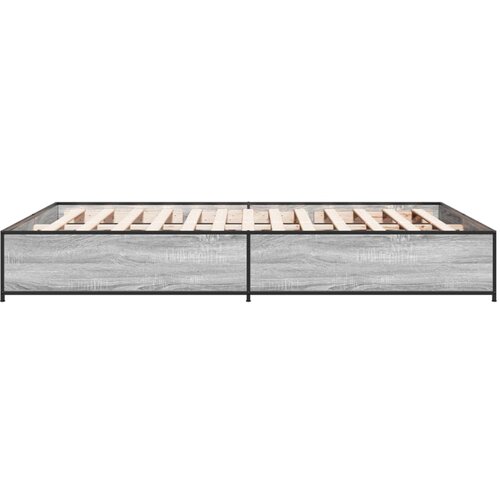  Okvir kreveta boja hrasta 135x190cm konstruirano drvo i metal Slike