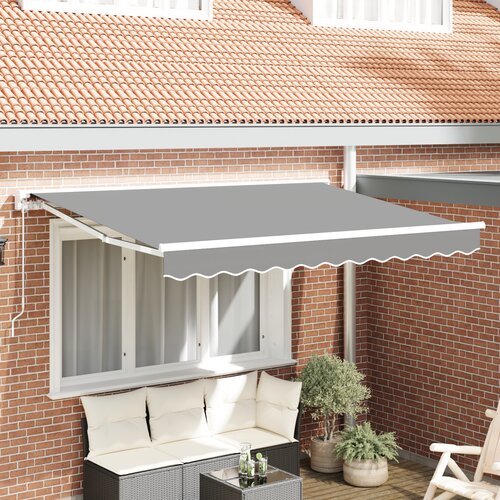 vidaXL Semi-Cassette Awning Frame Retractable Manually-Operated Metal Cene