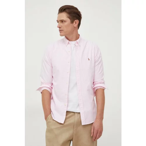 Polo Ralph Lauren Pamučna košulja za muškarce, slim, s button-down ovratnikom