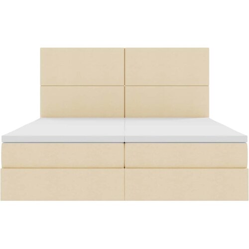  Krevet s od storage s uzglavljem Krema 200 x 200 cm Lažna koža Slike