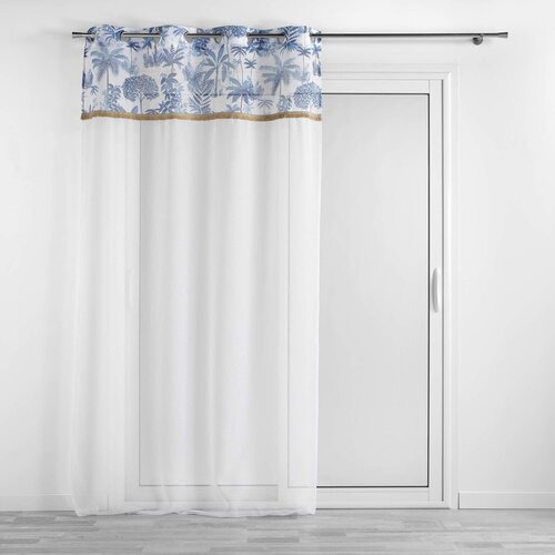 Douceur d intérieur Voile zavese PANNEAU A OEILLETS 140 x 240 CM VOILE SABLE+TOP IMPRIME+JUTE AMA Bela Cene