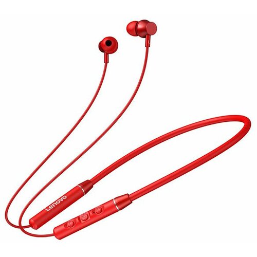 Lenovo QE-03 neckband bluetooth headset, red Slike