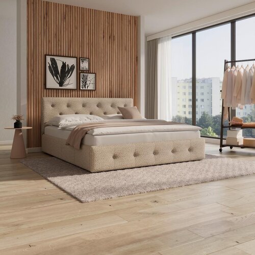 Bessagi Home Oblazinjena Postelja Julie, Bež, 180x200, Predal Cene