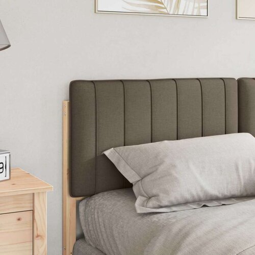 VidaXL tapecirani uzglavlje smeđa i taupe 160 cm čvrsto borovo drvo Slike