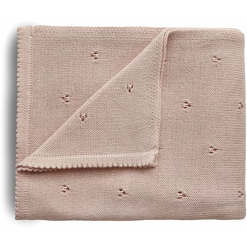 Mushie Knitted Pointelle Baby Blanket pletena odeja za otroke Blush 80 x 100cm 1 kos