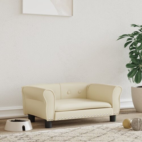 vidaXL Pasja postelja krem 70x45x30 cm umetno usnje Cene