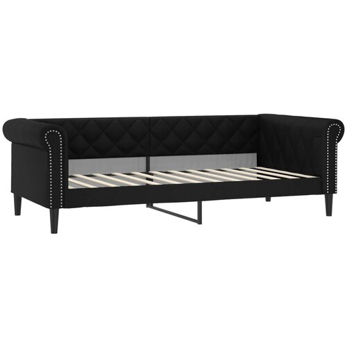 vidaXL Raztegljiva postelja črna 100x200 cm umetno usnje, (20792475) Cene