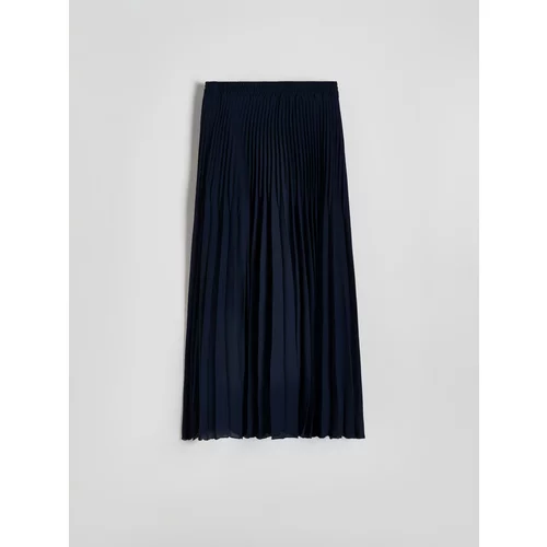Reserved - Plisirana maxi suknja - mornarsko plava