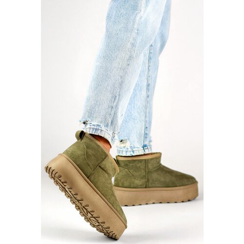 primohurt Dark green women's snow boots with a thick sole, warm winter women's shoes Cene