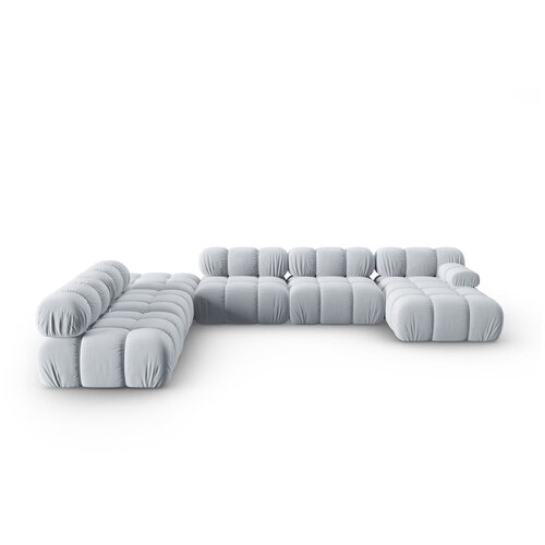 Micadoni Home svetlo modra žametna sedežna garnitura 379 cm bellis &amp;ndash; Slike